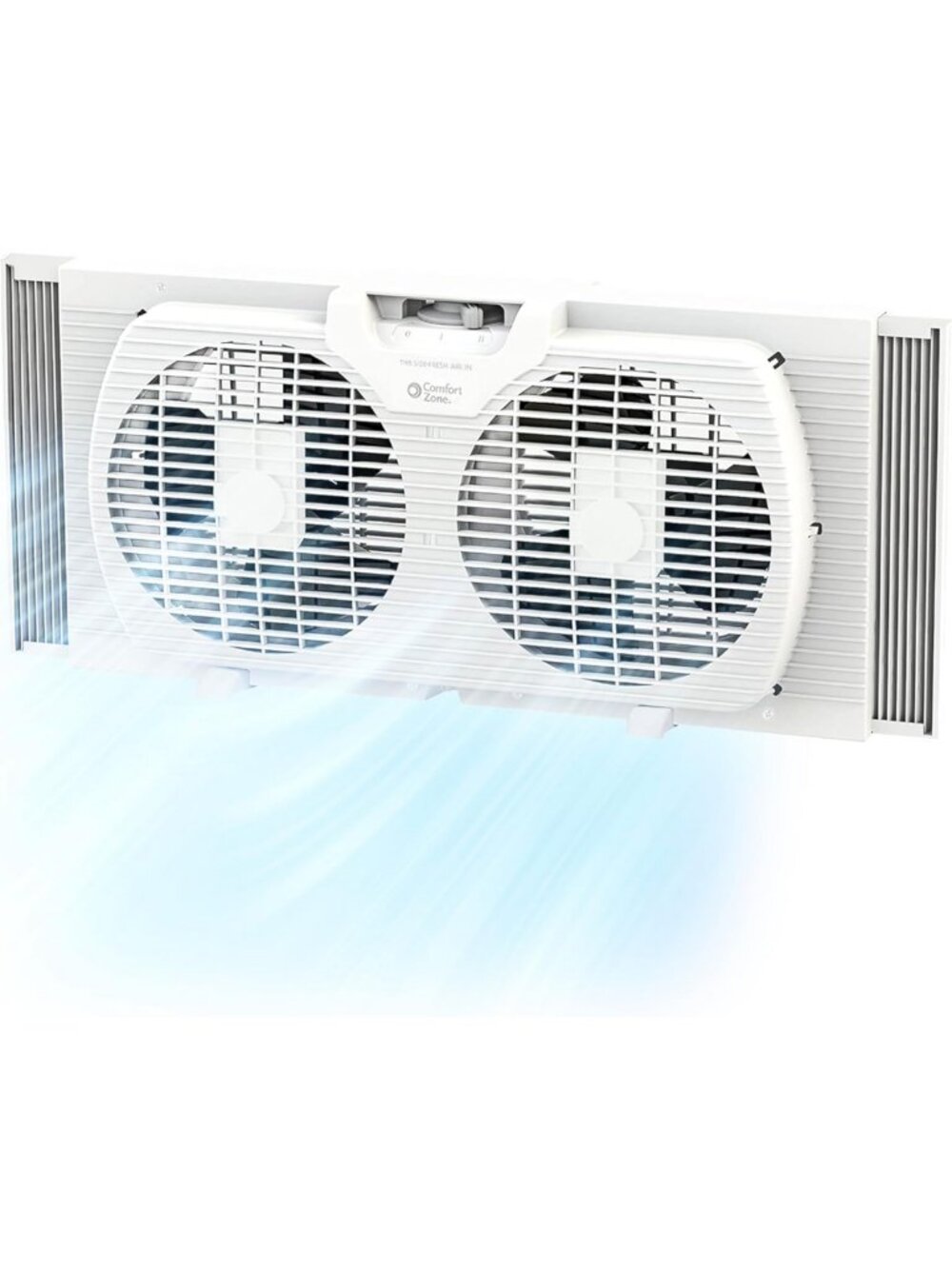 Reversible Twin Window Fan with 2 Speed Control, Auto-Locking Expanders, Ideal
